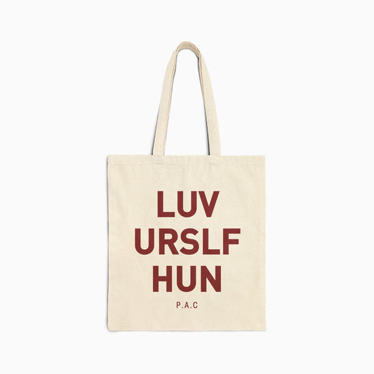 LUV URSLF HUN Canvas Tote | NATURAL/BLACK