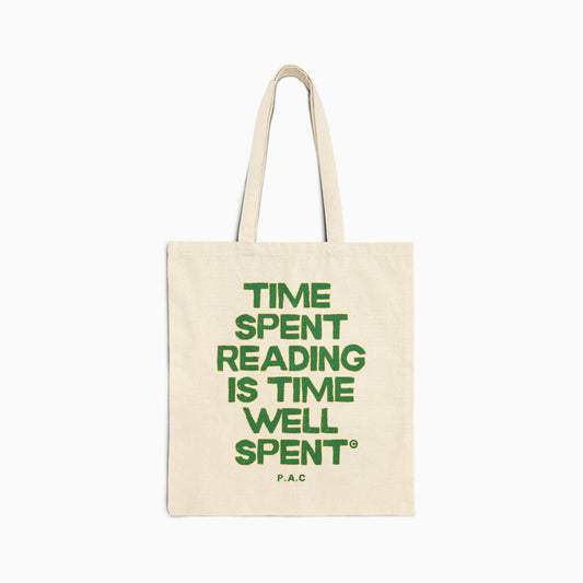 TIME SPENT READING IS TIME WELL SPENT Canvas Tote | NATURAL