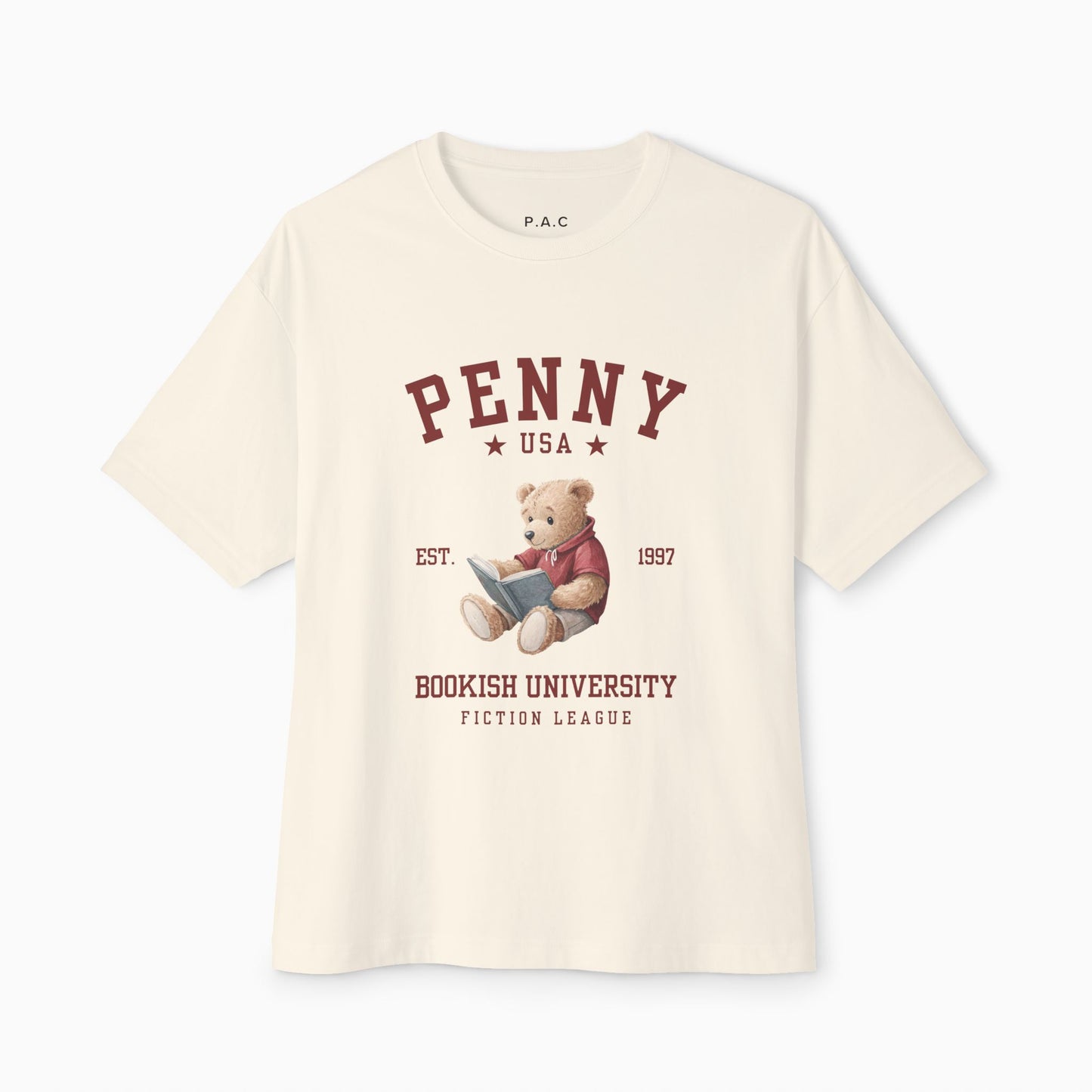 PENNY USA BOOKISH UNIVERSITY Premium T-shirt | TOAST/NATURAL/NAVY