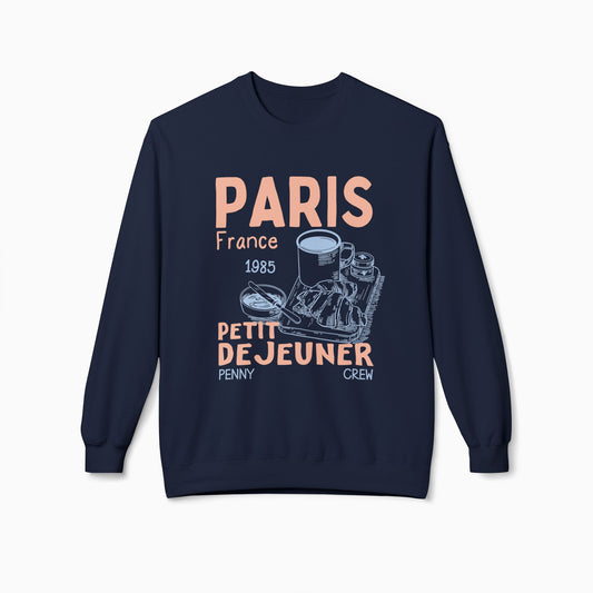 PARIS PETIT DEJEUNER Softstyle Crewneck Sweatshirt | NAVY