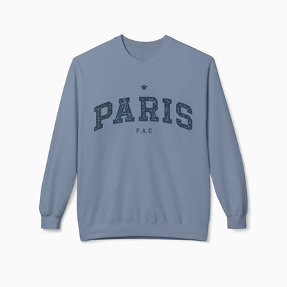 PARIS P.A.C Crewneck Sweatshirt | RED/SPORT GREY/STONE BLUE