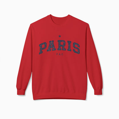 PARIS P.A.C Crewneck Sweatshirt | RED/SPORT GREY/STONE BLUE