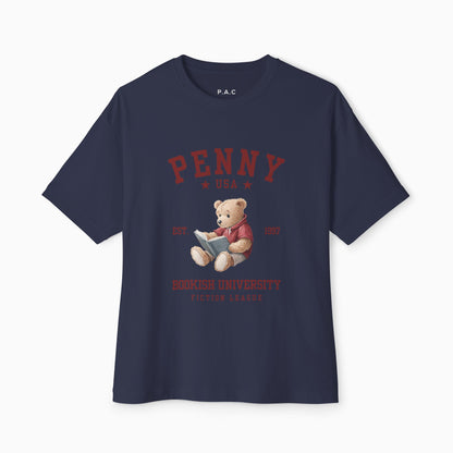 PENNY USA BOOKISH UNIVERSITY Premium T-shirt | TOAST/NATURAL/NAVY