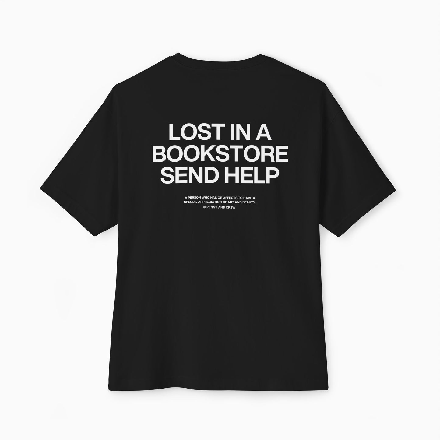 LOST IN A BOOKSTORE Premium T-shirt | BLACK/TOAST