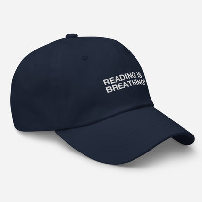 READING IS BREATHING* Dad Hat | NAVY